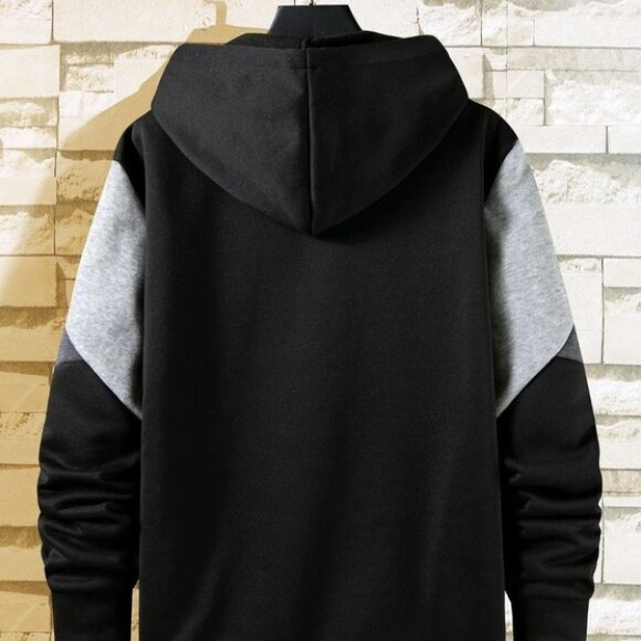 Multicolor Casual Colorblock Men's Cut And Sew Hoo - Picture 3 of 6